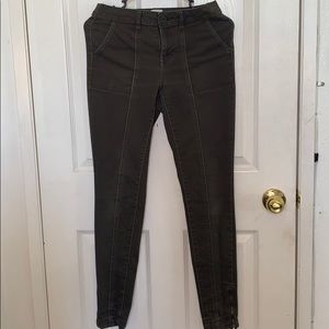 Olive colored skinny trousers/pants